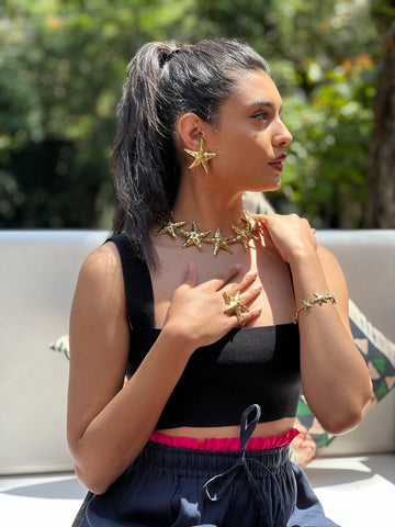 Seastar brass necklace
