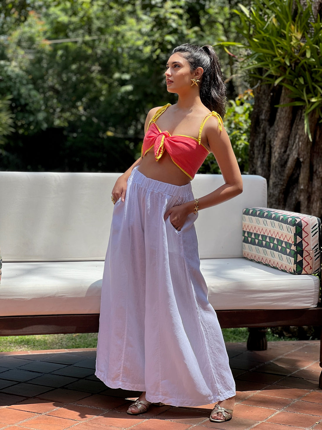 Kucheza Crop Top in Linen