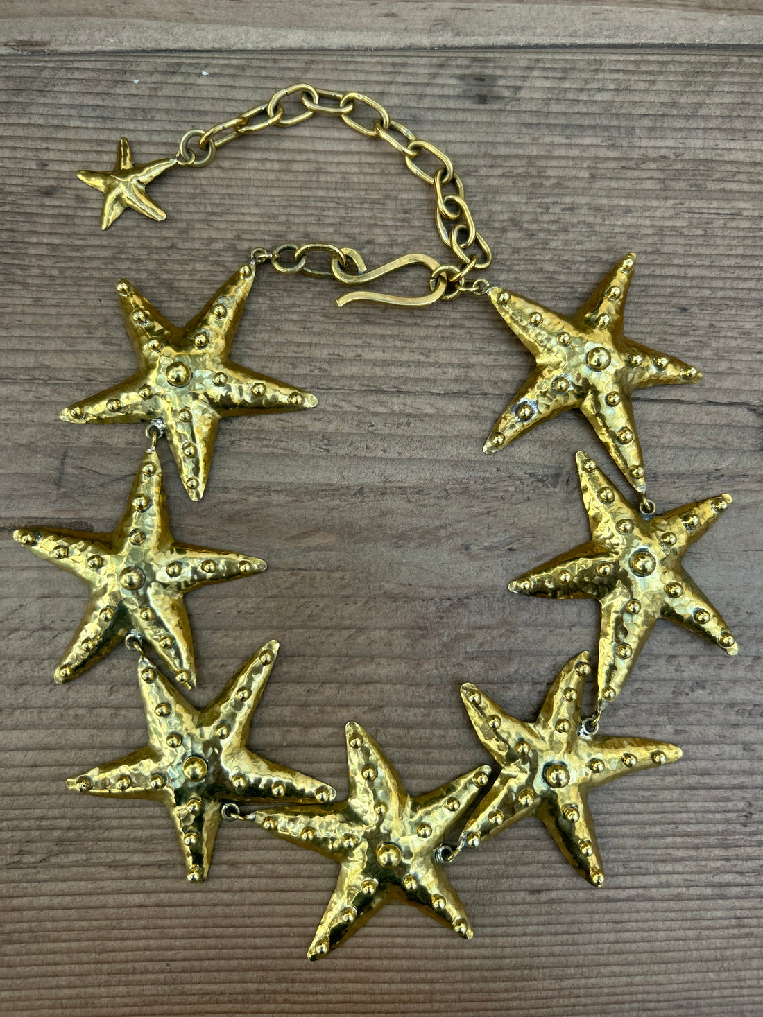 Seastar brass necklace
