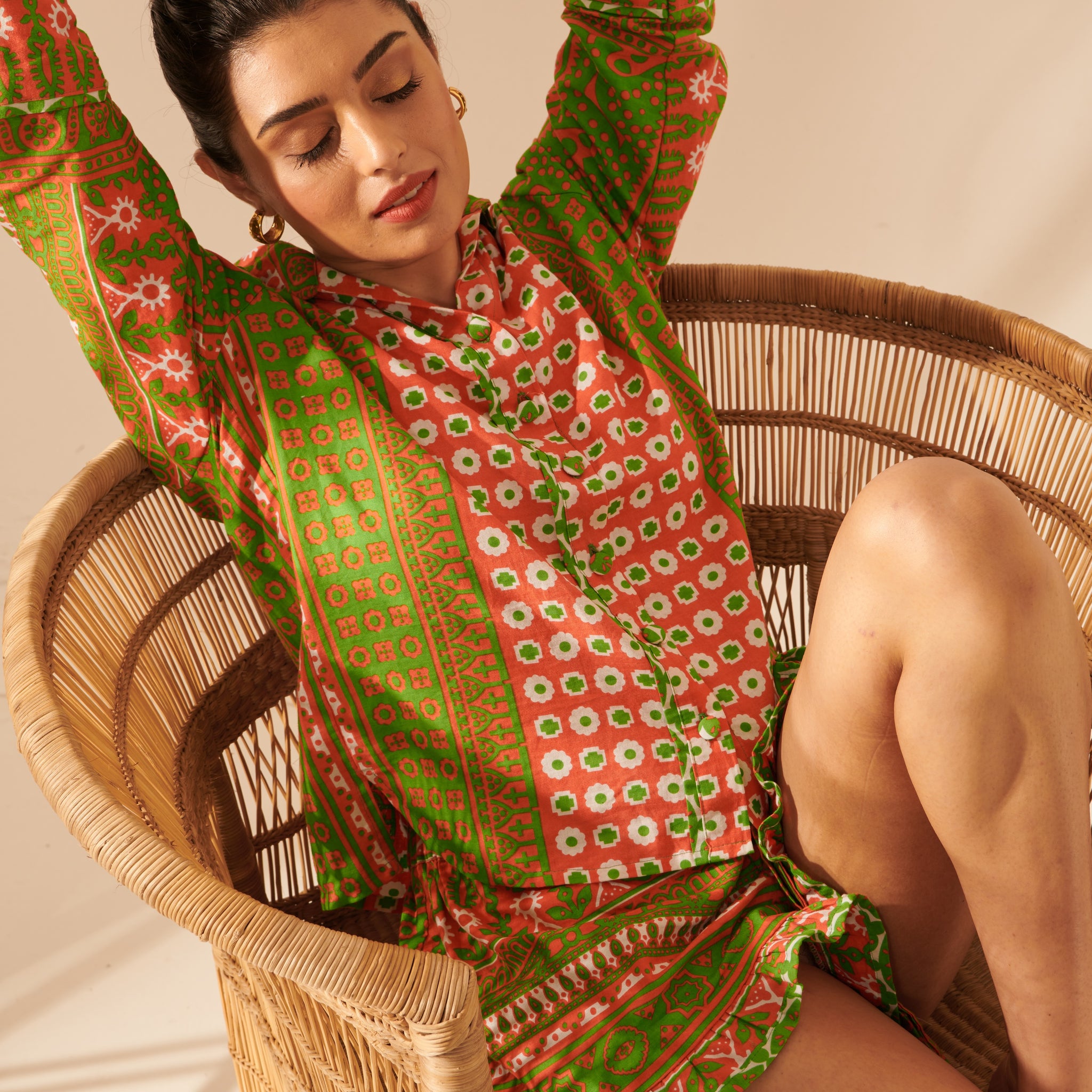 Salama Pyjama Shirt in Kitenge or Kanga  