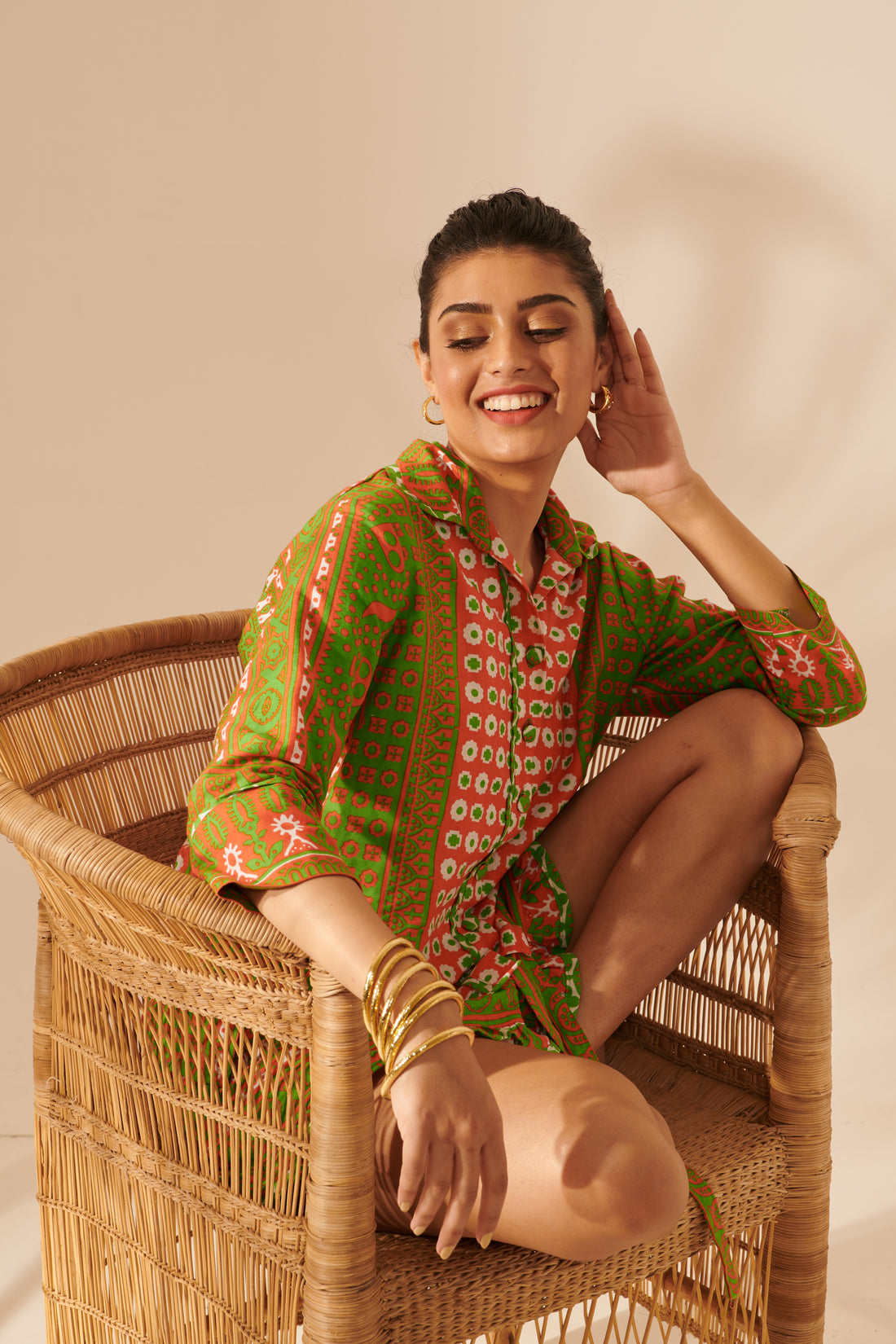 Salama Pyjama Shirt in Kitenge or Kanga  